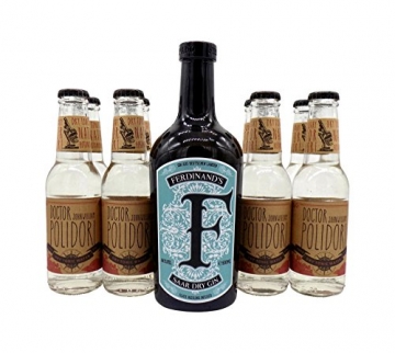 Ferdinand's Saar Dry Gin 1x 0,5L (44% Vol.) & 8x Dr.Polidori Dry Tonic Water 0,2L | Gin & Tonic Set - 1