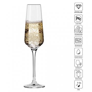 KROSNO Sektgläser Champagner-Gläser Sektflöten | Set von 12 | 180 ML | Avant-Garde Kollektion | Proseccogläser | Perfekt für zu Hause Restaurants und Partys | Spülmaschinenfest und Mikrowellengeeignet - 3