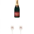 Piper-Heidsieck Brut Champagner 0,75 Liter + 2 Stück Piper-Heidsieck Glas mit Schriftzug und Eichstrich - 