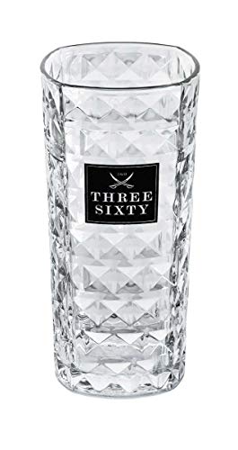 Three Sixty Vodka Glas Gläser-Set eckig - 12x Longdrink-Gläser - 2