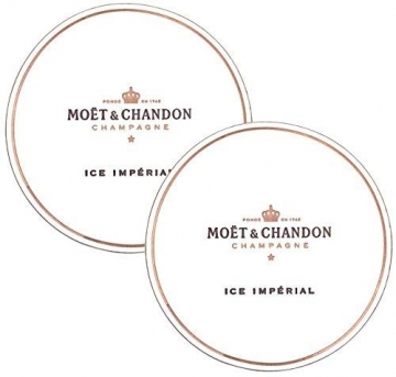   6 x Moët & Chandon Ice Imperial Champagner Acryl-Glas 0.45l Becher Kelch weiss/gold Gläser Set inkl. Untersetzer (6 x Stück) - 2