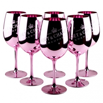 6X Moet & Chandon Imperial Gläser Echtglas Pink Rose Rosa Champagner Glas Limited Ibiza - 2