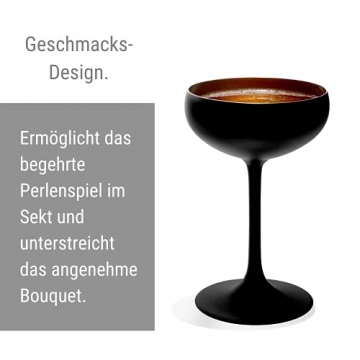 Stölzle Lausitz Elements Sektschalen Schwarz-Bronze 6er Set I Cocktailschalen aus hochwertigem Kristallglas 230ml I Champagnergläser-Set spülmaschinenfest & bruchresistent I Coupe Gläser - 8