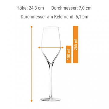 Stölzle Lausitz Exquisit Royal Champagnerkelche 265ml I Edle Champagnergläser 6er Set I Schaumweingläser 6 St. spülmaschinenfest & bruchsicher I hochwertiges Kristallglas - 5