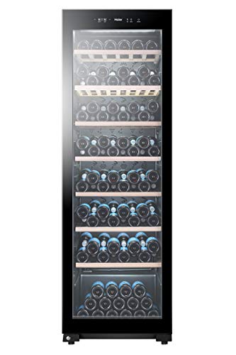 Haier WS171GA Weinkühlschrank / 171 Flaschen / 185 cm Höhe/Innenbeleuchtung/UV-Schutz/Anti-Vibrationskompressor, Black Glass - 1