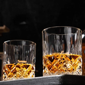 KANARS 4er Set Whisky Gläser, Bleifrei Kristallgläser, Whiskey Glas, 300 ml, Schöne Geschenk Box, Hochwertig - 7