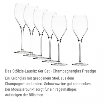 STÖLZLE LAUSITZ Champagnergläser Prestige 343 ml I 6 Stück I hochwertige Sektkelche 6er Set Kristallglas I Champagnerkelche spülmaschinenfest & bruchsicher I wie mundgeblasen - 4