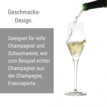 Stölzle Lausitz Champagnergläser Quatrophil 290ml I Champagnerkelche 6er Set bruchsicher I Schaumweingläser 6 Stück spülmaschinenfest I Edle Kristallgläser wie mundgeblasen I Beste Qualität - 8