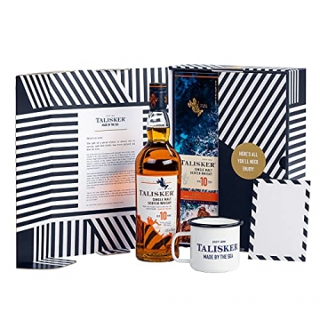 Talisker 10 Jahre | Single Malt Scotch Whisky | im hochwertigen Geschenkset | Preisgekrönter, aromatischer Bestseller | handverlesen von der schottischen Insel Skye | 45.8% vol | 700ml Einzelflasche | - 2