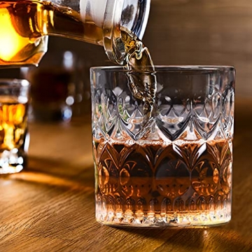 Whiskey Gläser Set mit 4, 300 ml Whiskygläser， zum Trinken von Bourbon Scotch Whisky Rum Cognac Wodka , Whisky Gläser mit Luxusbox sind ein einzigartiges Geschenk für Männer Frauen - 4