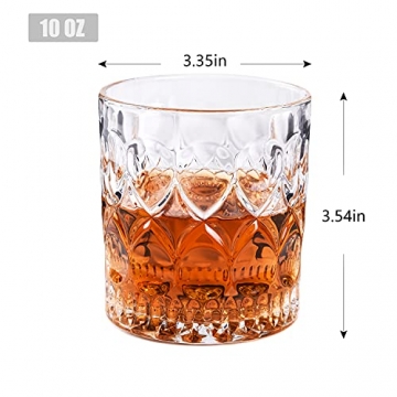 Whiskey Gläser Set mit 4, 300 ml Whiskygläser， zum Trinken von Bourbon Scotch Whisky Rum Cognac Wodka , Whisky Gläser mit Luxusbox sind ein einzigartiges Geschenk für Männer Frauen - 5